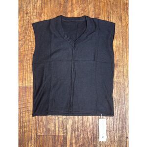 Saodimallsu Women's Oversized V Neck Sleeveless Sweater Size S NWT